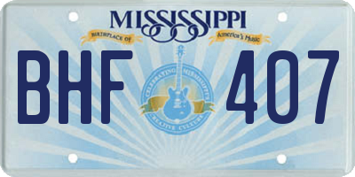MS license plate BHF407