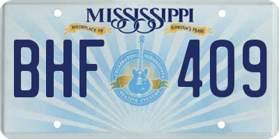 MS license plate BHF409
