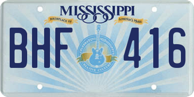MS license plate BHF416