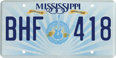 MS license plate BHF418