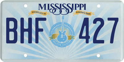 MS license plate BHF427