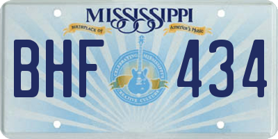 MS license plate BHF434