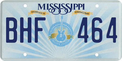 MS license plate BHF464