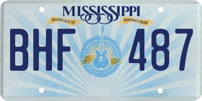 MS license plate BHF487