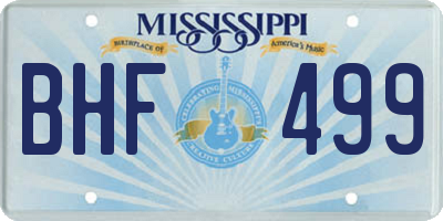 MS license plate BHF499