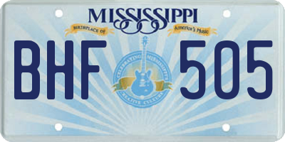 MS license plate BHF505