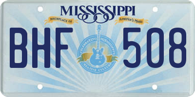 MS license plate BHF508