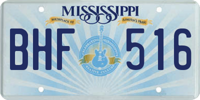 MS license plate BHF516