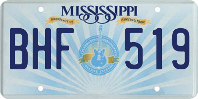 MS license plate BHF519