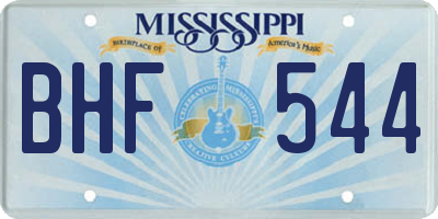 MS license plate BHF544