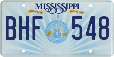 MS license plate BHF548