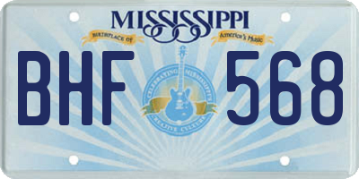 MS license plate BHF568