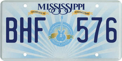 MS license plate BHF576