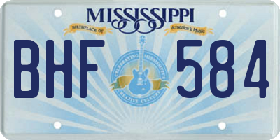 MS license plate BHF584