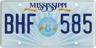 MS license plate BHF585