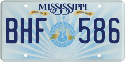 MS license plate BHF586