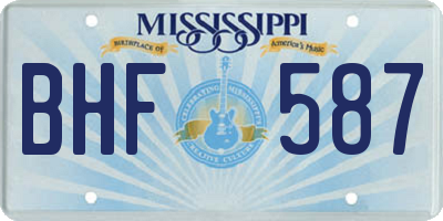 MS license plate BHF587
