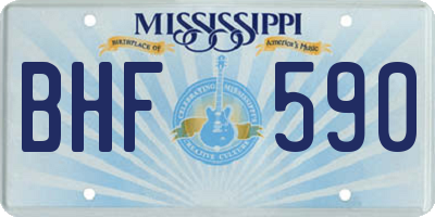 MS license plate BHF590