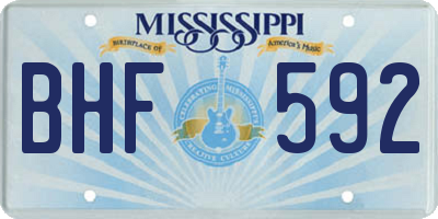 MS license plate BHF592