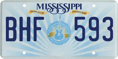 MS license plate BHF593