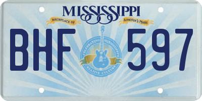 MS license plate BHF597
