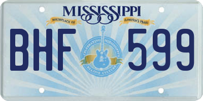 MS license plate BHF599