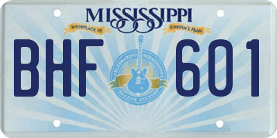 MS license plate BHF601