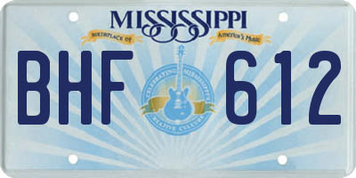 MS license plate BHF612