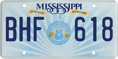 MS license plate BHF618