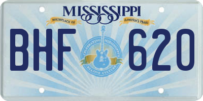 MS license plate BHF620
