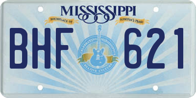 MS license plate BHF621