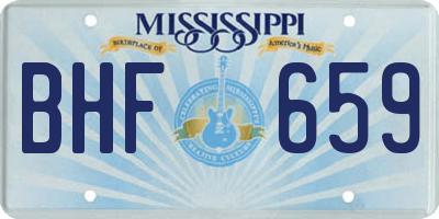 MS license plate BHF659