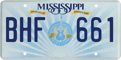MS license plate BHF661