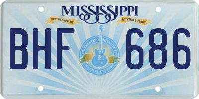 MS license plate BHF686