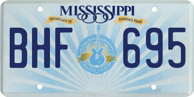 MS license plate BHF695