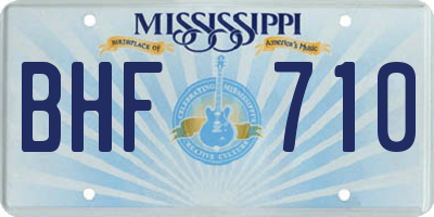 MS license plate BHF710