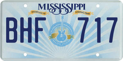 MS license plate BHF717