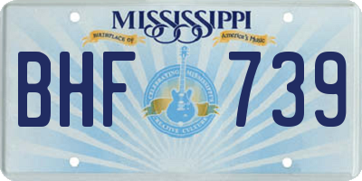 MS license plate BHF739