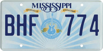 MS license plate BHF774