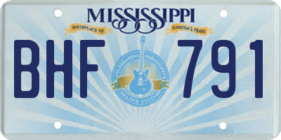 MS license plate BHF791