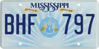 MS license plate BHF797