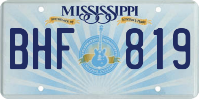 MS license plate BHF819