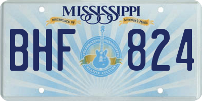 MS license plate BHF824