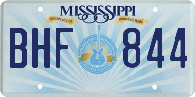 MS license plate BHF844