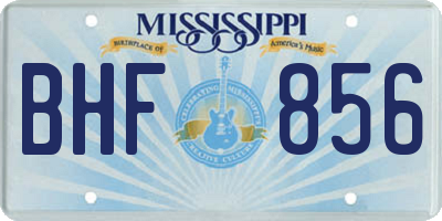 MS license plate BHF856