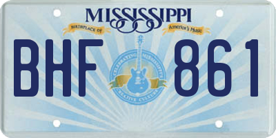 MS license plate BHF861
