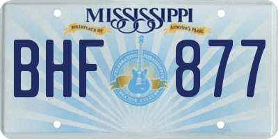 MS license plate BHF877