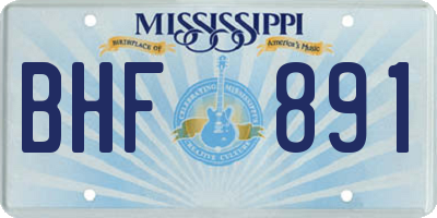 MS license plate BHF891