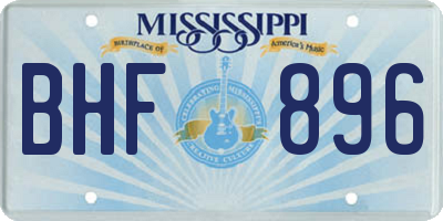 MS license plate BHF896