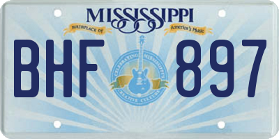MS license plate BHF897